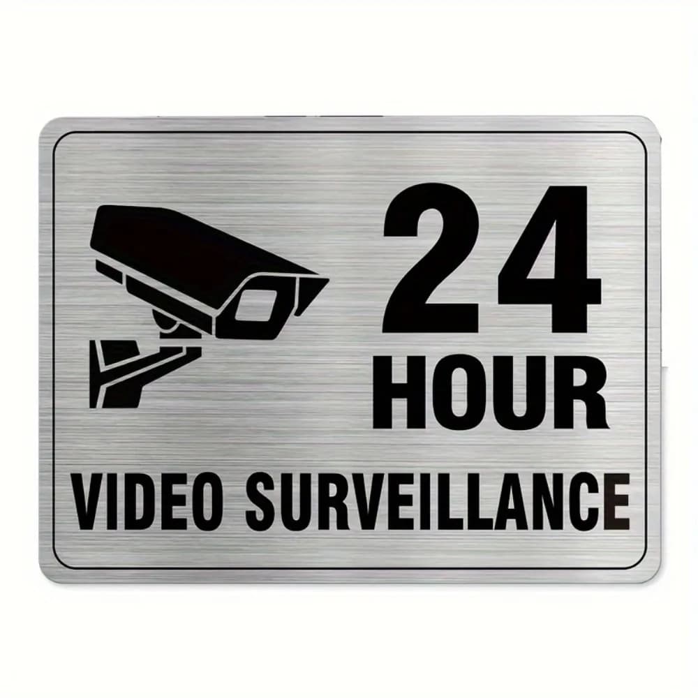 Segnale di videosorveglianza in alluminio resistente alle intemperie, allarme telecamera di sicurezza per casa, ufficio, negozio, protezione 24 ore su 24