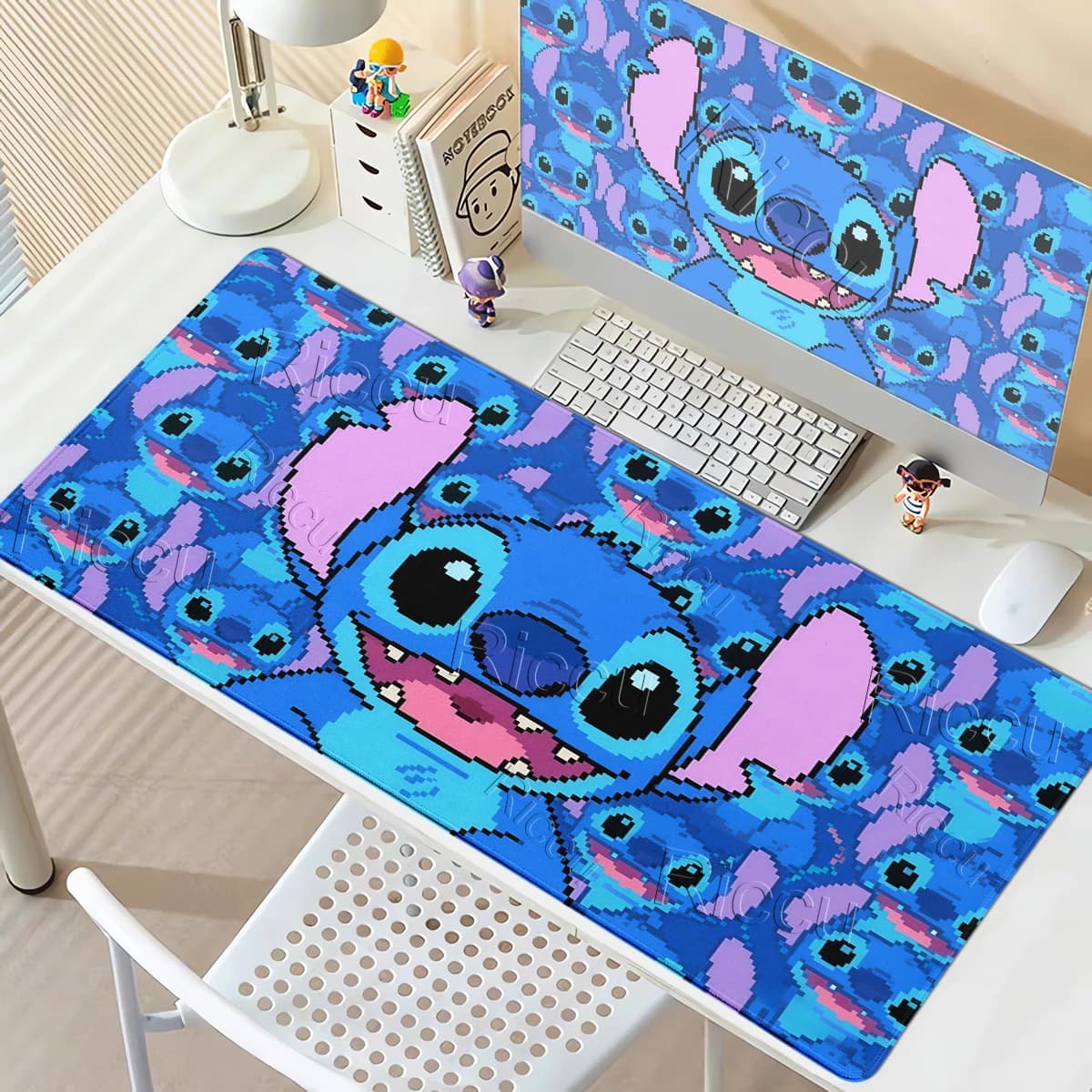 HD Printing Lovely Pixel Stitch Pattern Mouse Pad Kawaii Anime Large PC Mat Cartoon Gaming Office Laptop Anti-slip Rubber Carpet