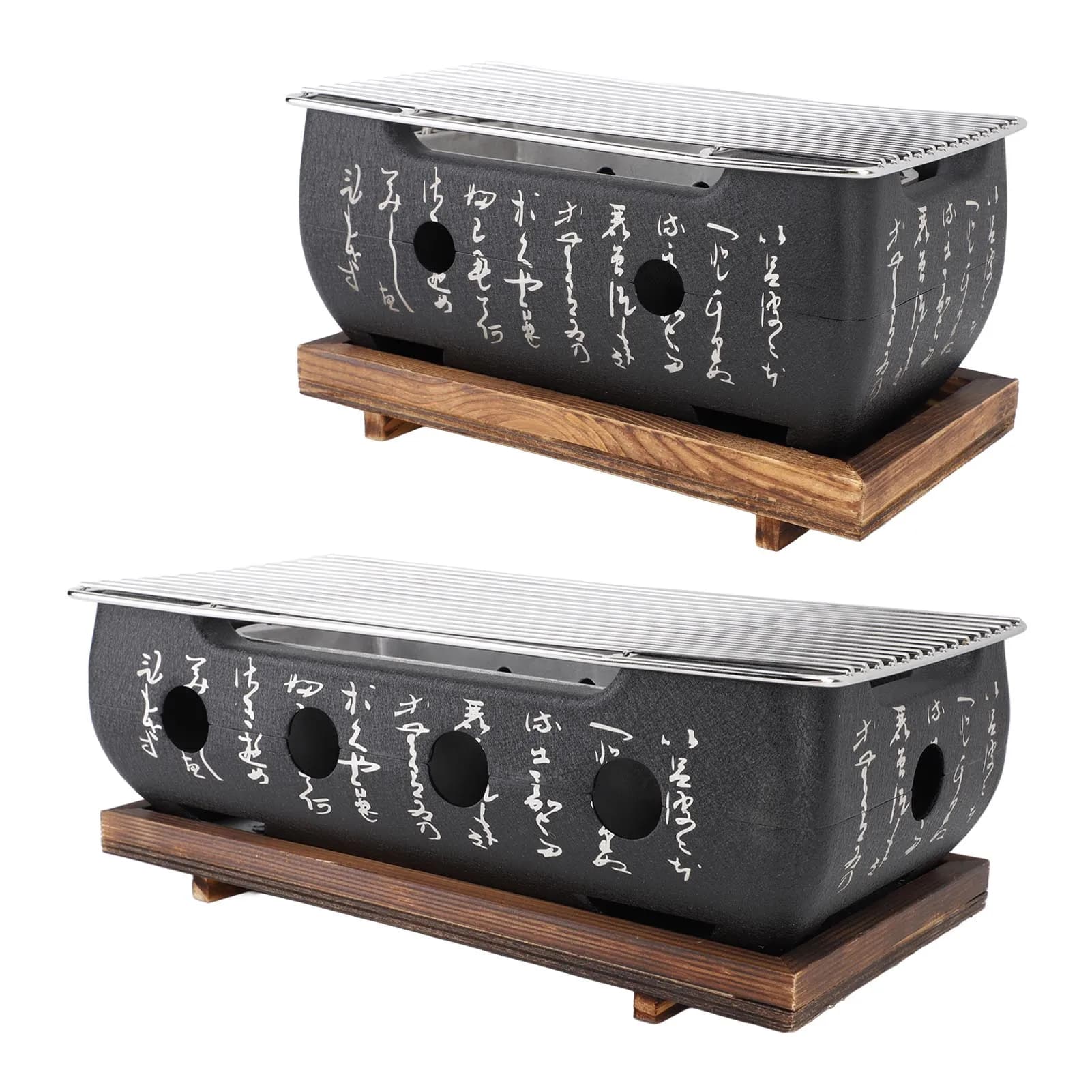 Japanese barbecue cooker Rectangular charcoal barbecue grille Fast heating aluminum wire grill for camping