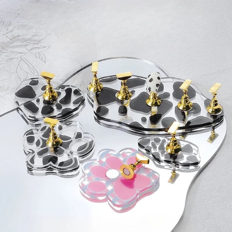 1pc/5pcs espositore per pratica di nail art scacchiera punte magnetiche set di supporti per pratica piccola mucca strumento per tabella colori smalto gel UV