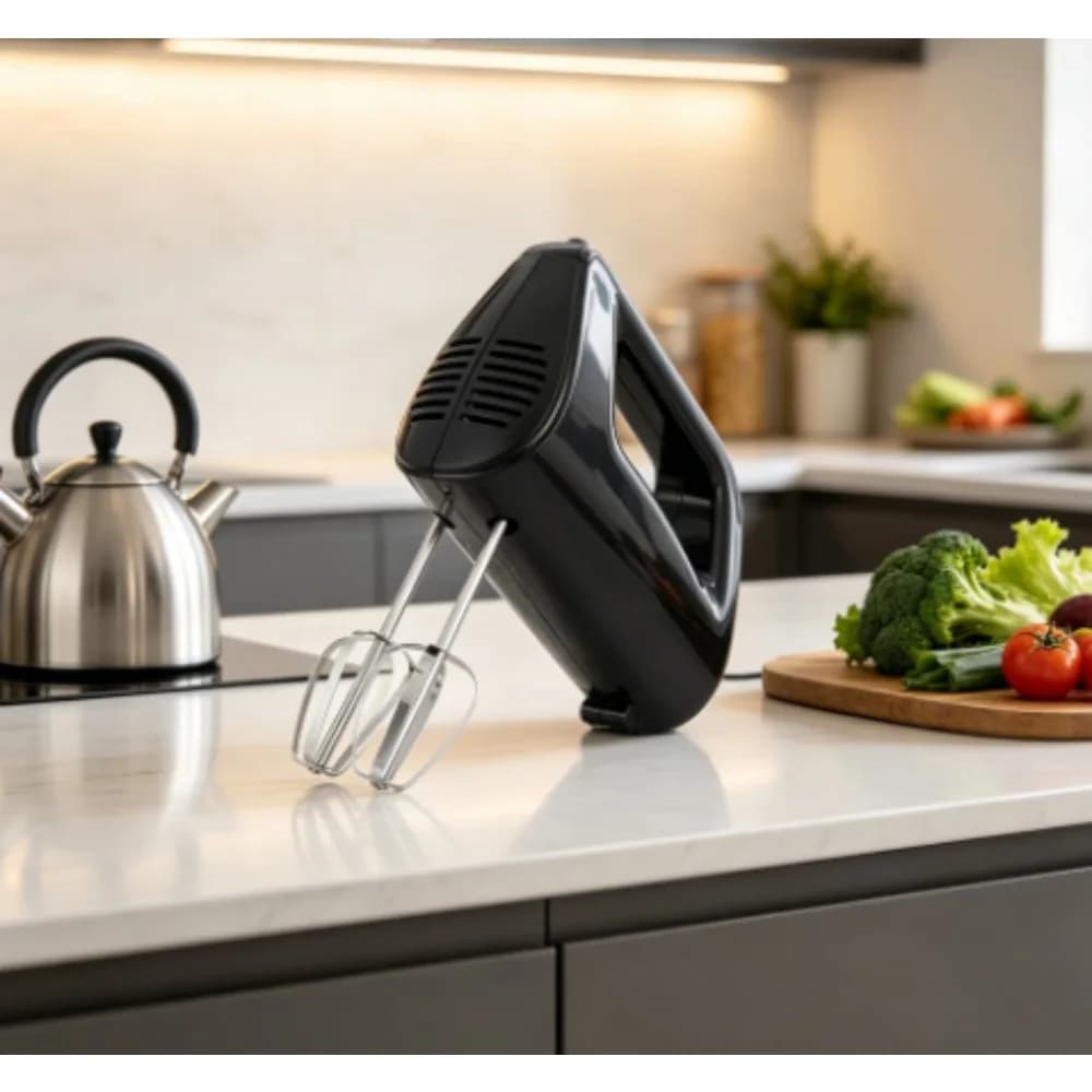 Mainstays 5-speed corded hand blender, black, with 2 mixing paddles, brand new.