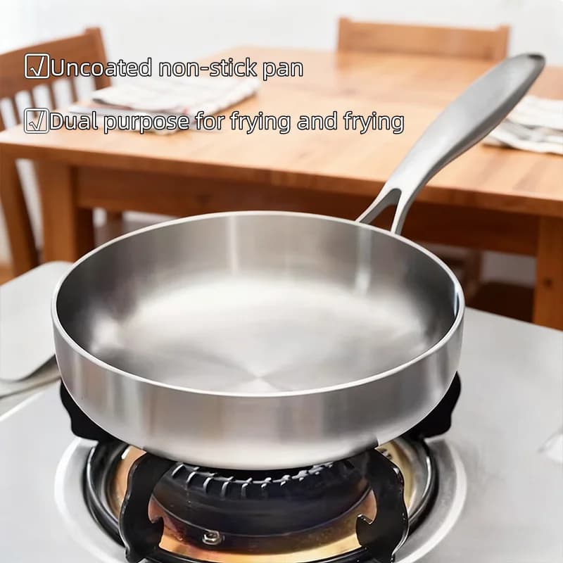 Hot Sale Stainless Steel 304 Non-stick Wok pans set for home kitchen utensils without coating for induction hob for gas cooker