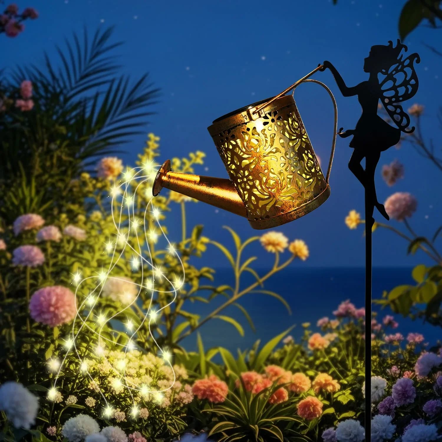 Nuovo 2PC Bottiglia di Acqua Solare Lanp Cascata Impermeabile Esterna Giardino Stringa Fata Luce Bottiglia di Acqua Solare Fata Luce Atmosfera