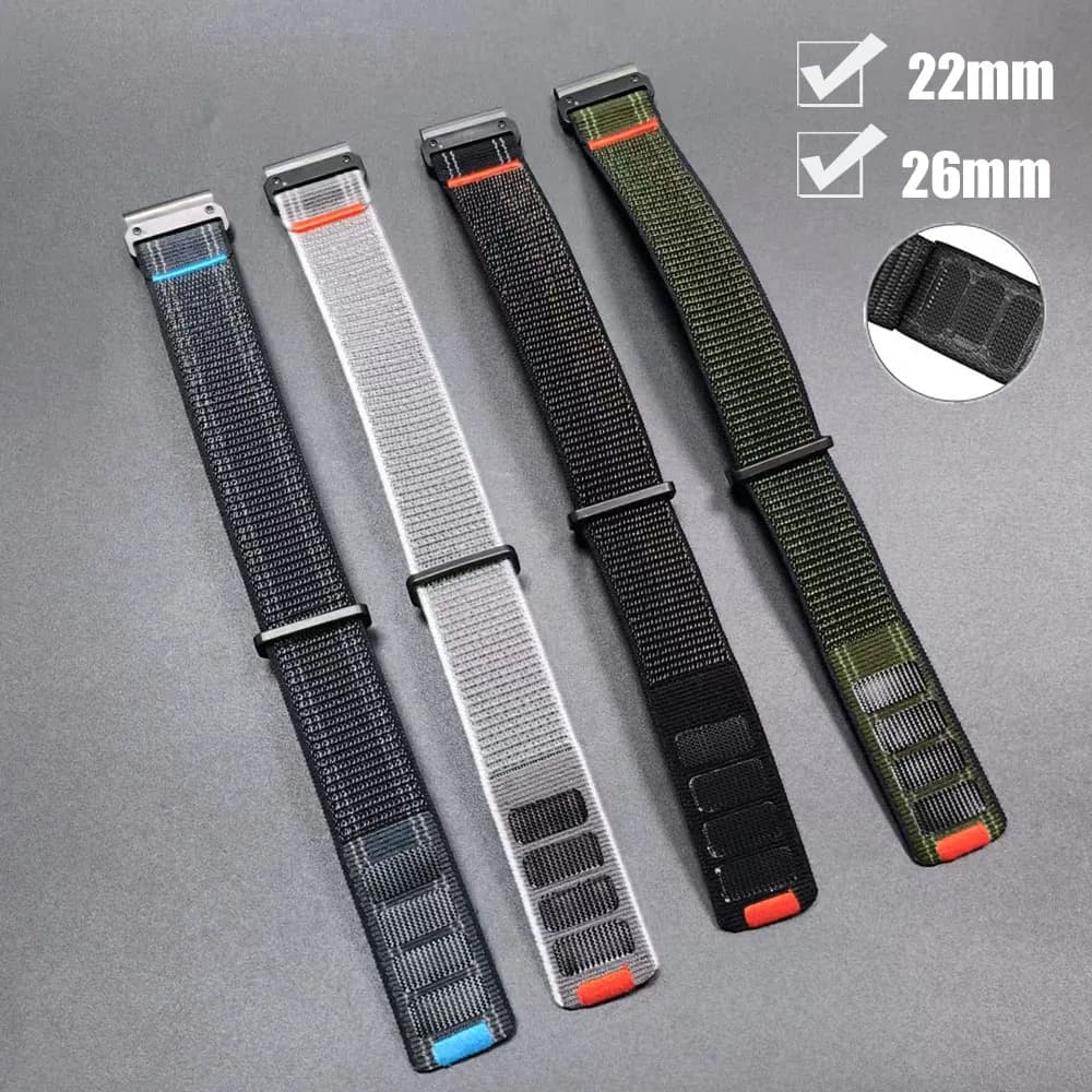 Cinturino per orologio Quick Fit 22 26mm per Garmin Fenix 5 5XPlus 6X 6XPro 7 7X 3HR E 8 cinturino in nylon Velcro Enduro 3/Forerunner 970 braccialetto