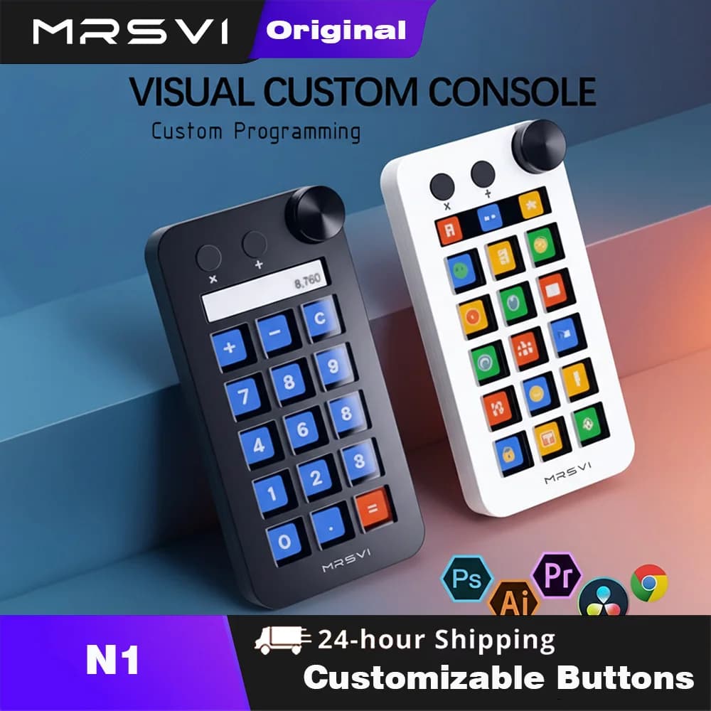 MRSVI Tastiera Personalizzata Stream Deck, Console Visuale Personalizzata N1 con 15 Tasti LCD, Controller per Creazione Contenuti Live, Stream Dock