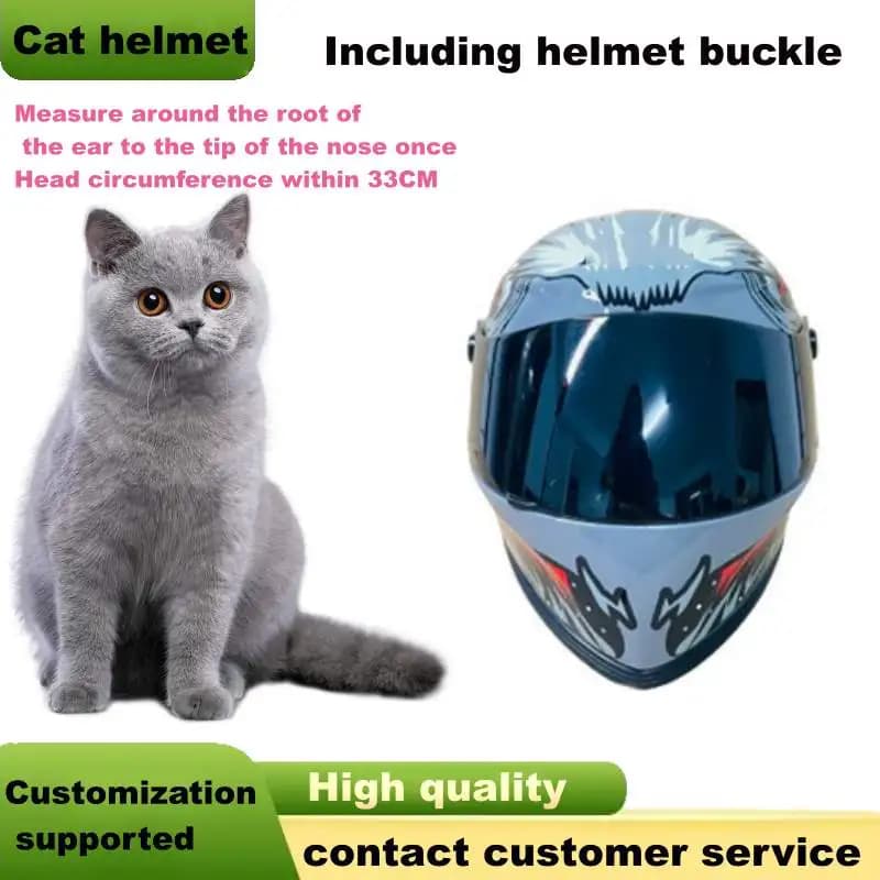 Casco Moto per Gatti 33cm con Motivo Coniglio in ABS Leggero e Resistente per Gatti, Cani, Cuccioli e Gattini - NUOVISSIMO