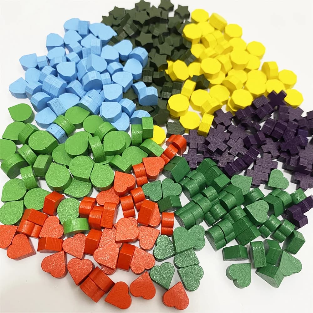 100 pz 10mm Cuore/Diamante/Acqua/Croce/Star Pawn Legno Pezzi di Gioco di Scacchi Per Token Gioco Lesioni Mark Accessori