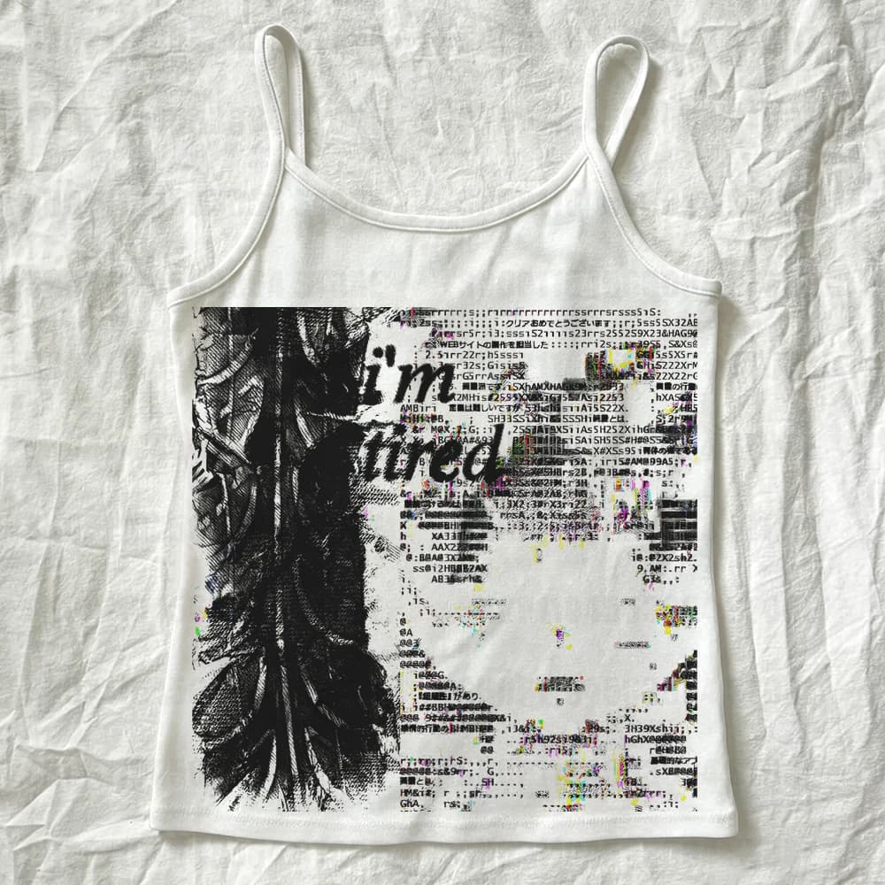 Summer aesthetic printed vest retro streetwear t-shirt Gothic slim fit women's top exposed navel Y2k clothes