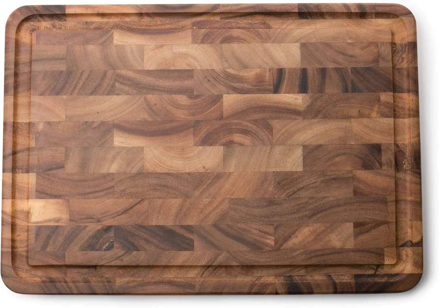 Tagliere in Legno di Acacia a Grana Finale 20x14 Pollici con Scanalatura Raccogli-Succo