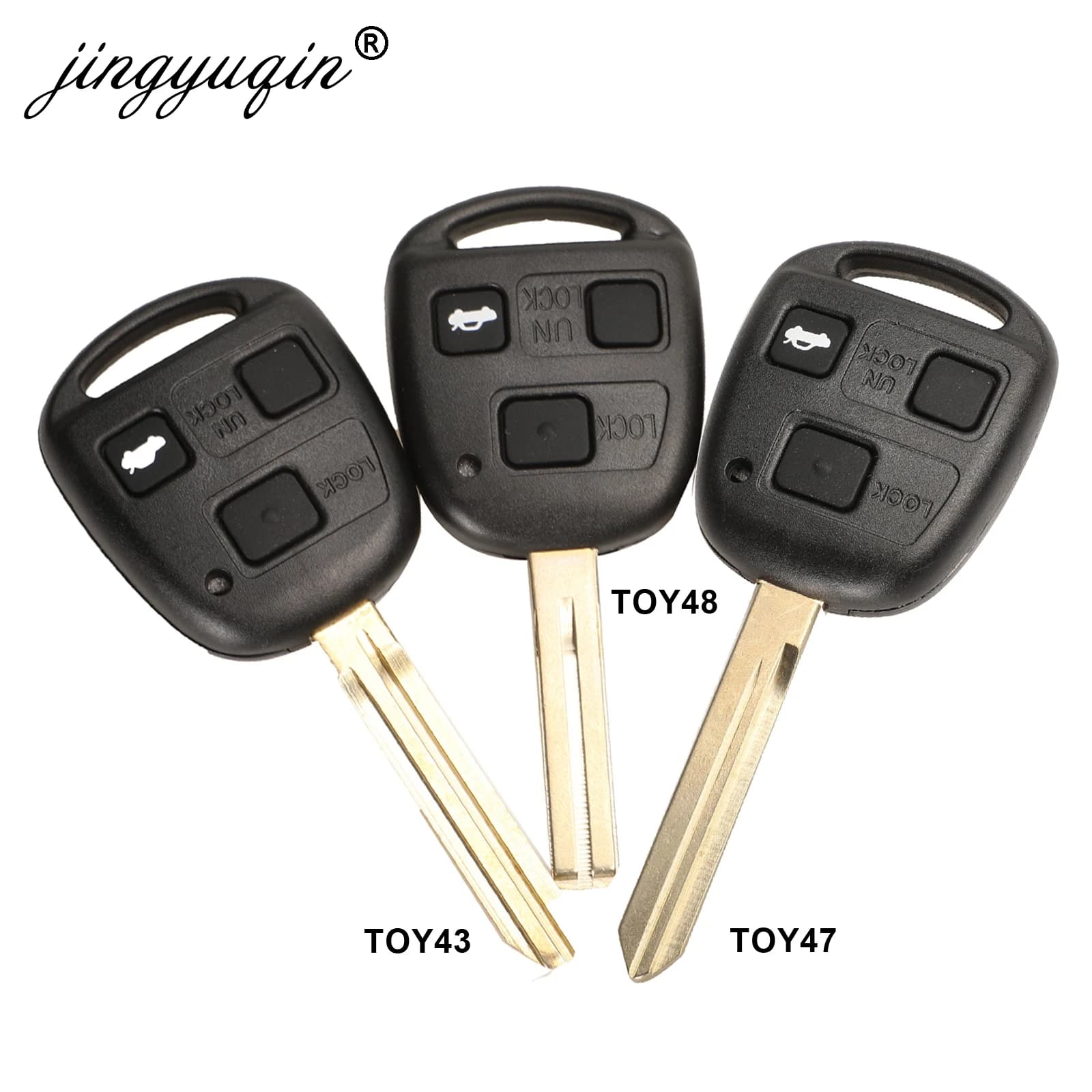Jingyuqin 3 Bottoni Auto Caso Chiave A Distanza + Button Pad Per Toyota Avensis Corolla Yaris Rav4 chiave Fob Borsette Copertura TOY43 TOY47 TOY48