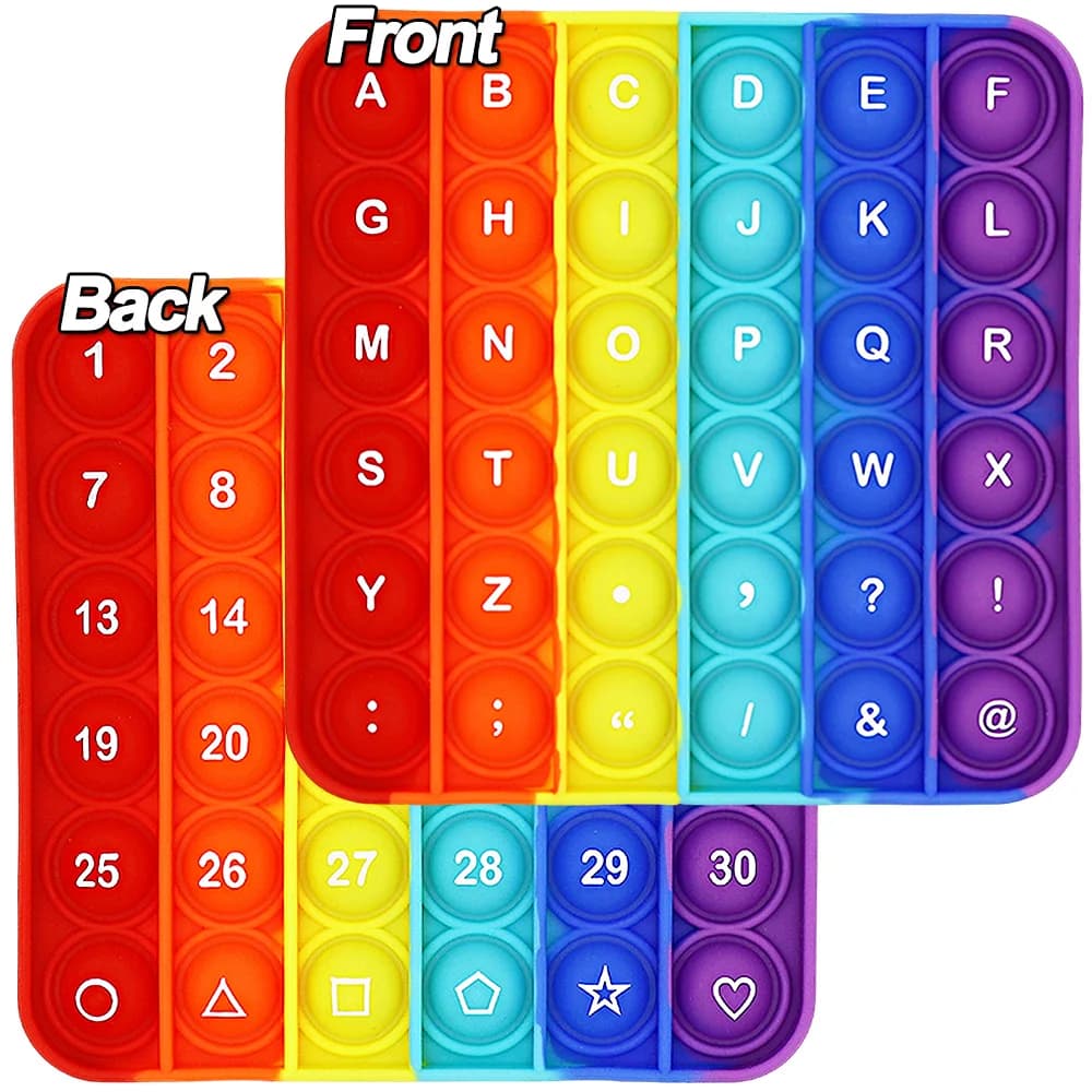 Impara i numeri 1-30 Alfabeti Lettere ABC Matematica Fidget Toys, Giochi da tavolo fonetica Push Bubbles Giocattoli didattici educativi per bambini