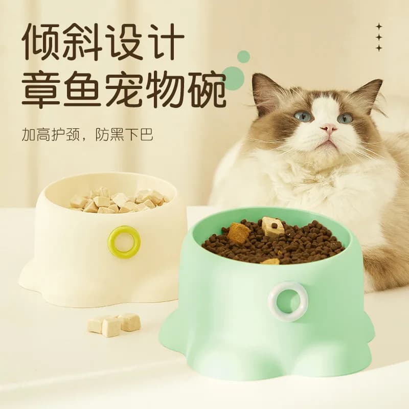 New pet cat bowl, dog bowl, cat food basin, cat supplies, single bowl for eating and drinking water