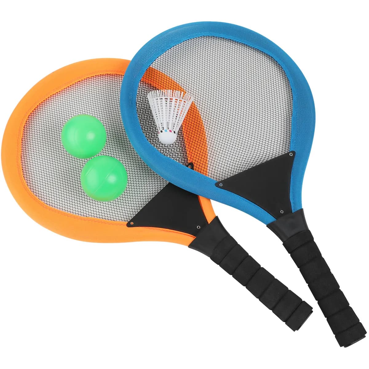 Set di racchette multifunzionali per badminton, tennis, leggero e sicuro, con palla in PU, senza piume, per l'asilo