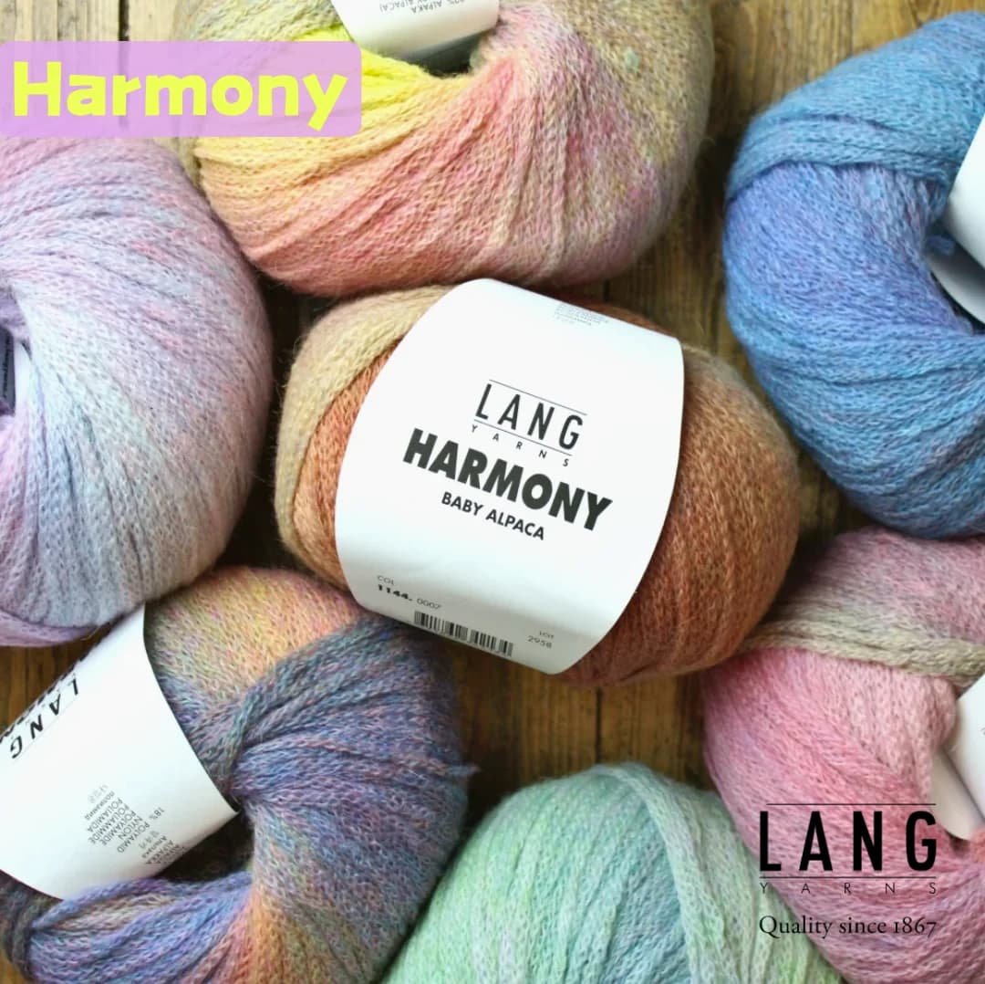 Filato per Lavoro a Maglia Harmony Langyarns in Lana Baby Alpaca per Abbigliamento, Accessori, Cinture, Cappelli, Sciarpe Inverno 2025