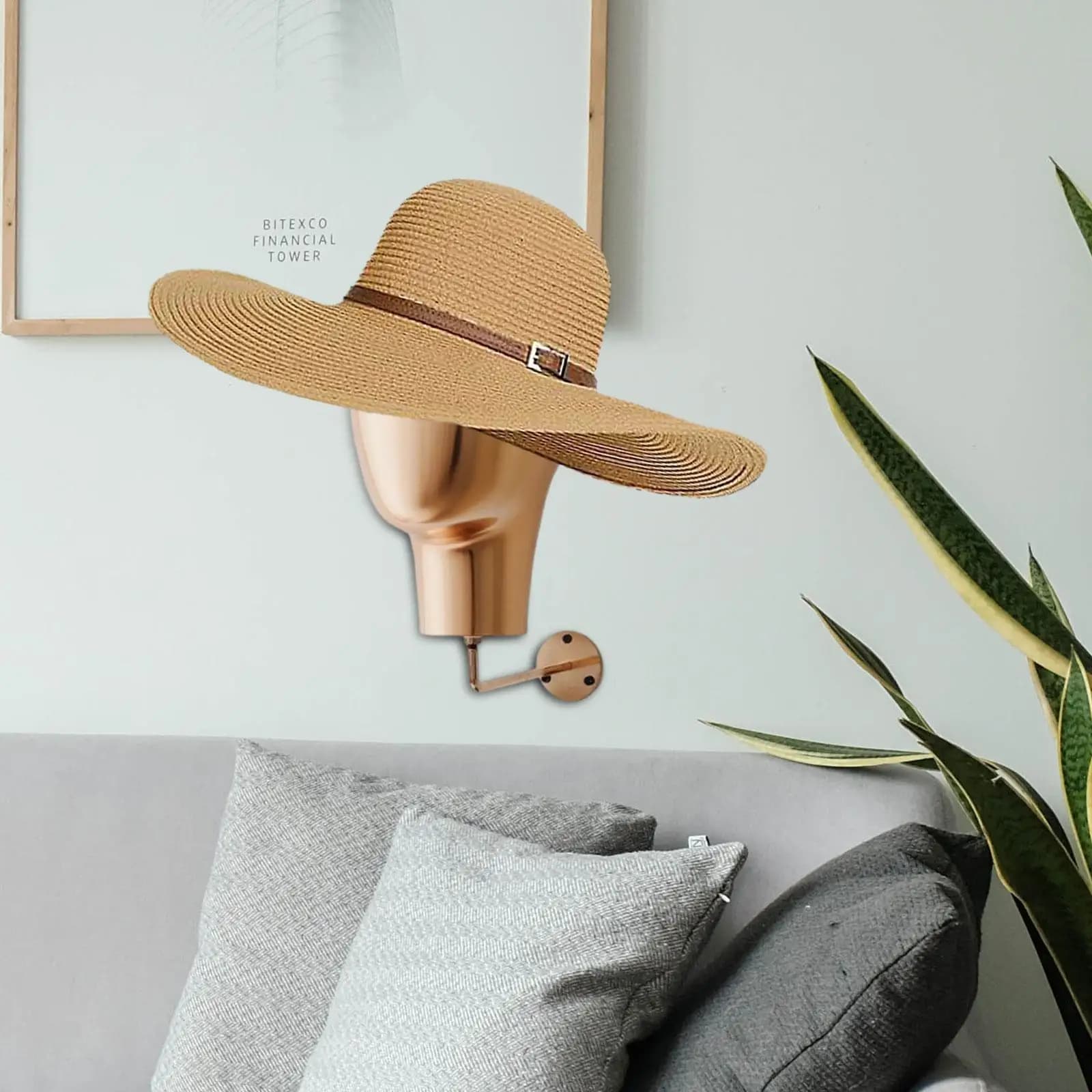 Supporto da parete multifunzionale per parrucche, cappelli e cuffie, espositore per cappelli da cowboy per guardaroba e spogliatoio