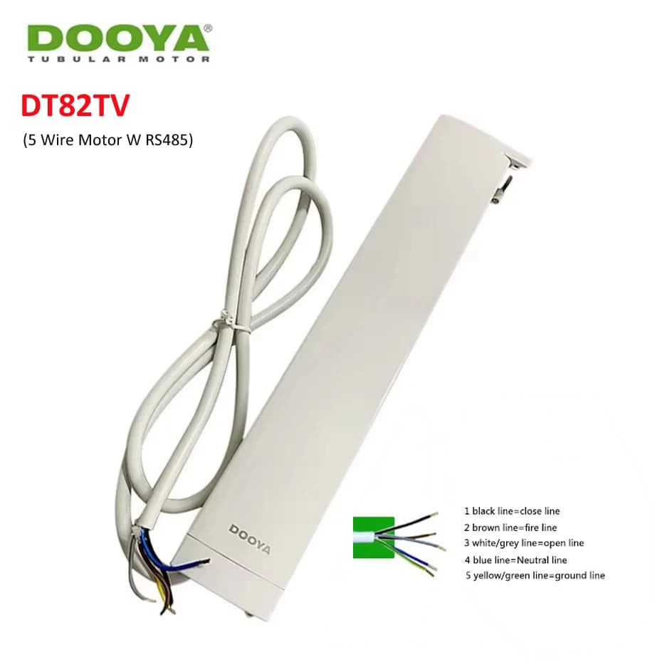 Motore per tende elettriche originale DOOYA DT82TV 5 fili 1.2N RS485/contatto a secco/controllo RF433 Motore per tende silenzioso per casa intelligente