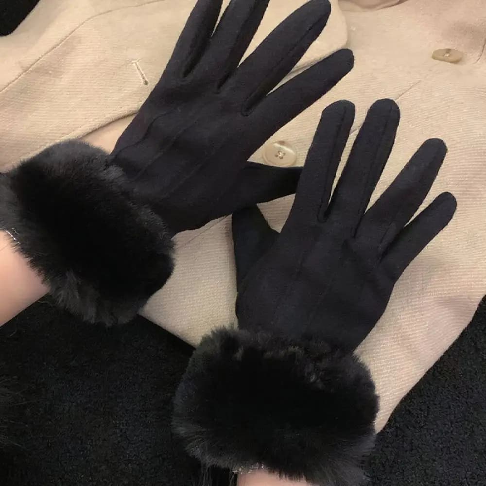 Chic Women Winter Wool Gloves Thermal Warm Mittens Touch Screen Functional Elegant Soft Daily Driving Cycling Accessories