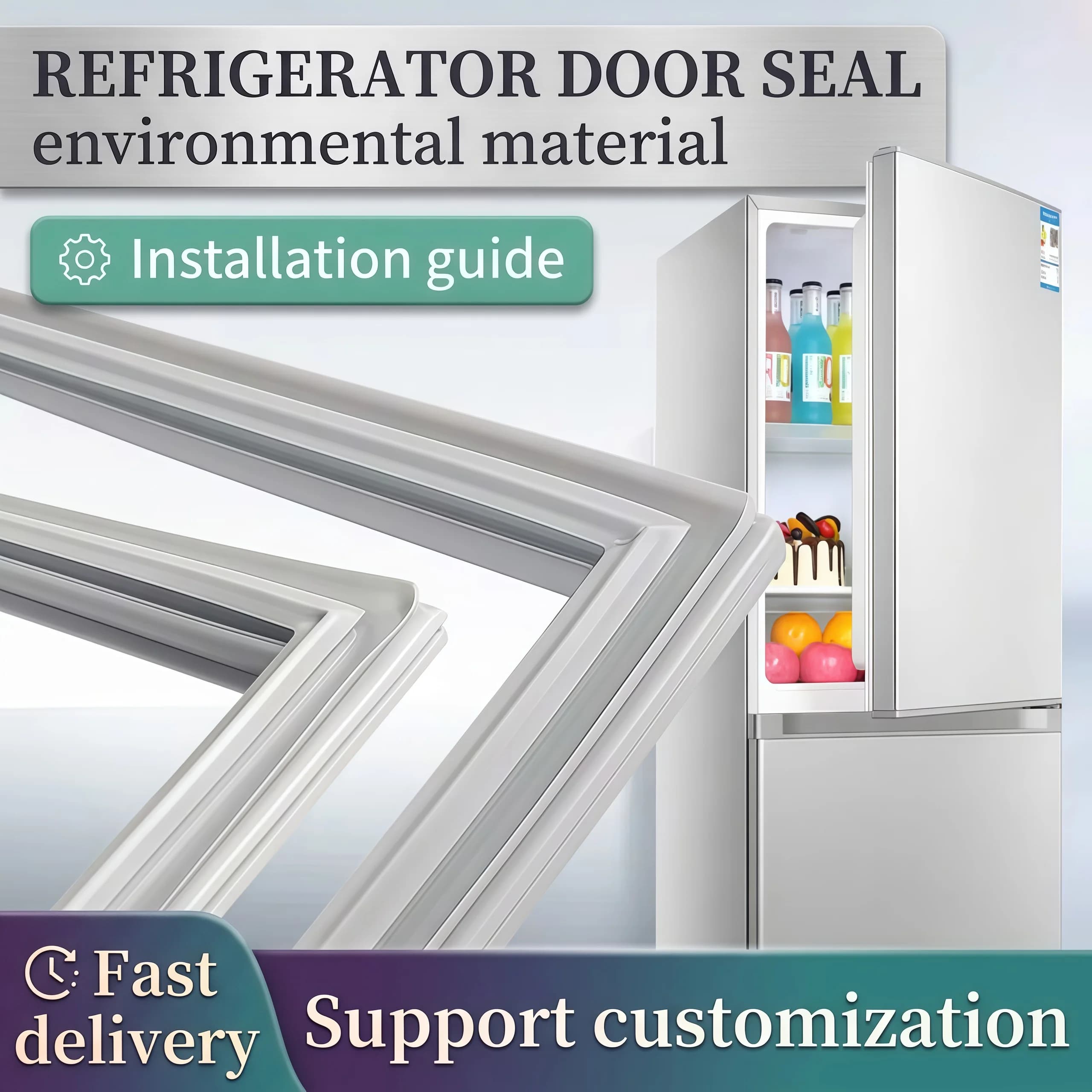 5M Custom Refrigerator Seal Strip Replacement Magnetic Door Gasket for Home Fridge Freezer Universal PVC Weatherstrip
