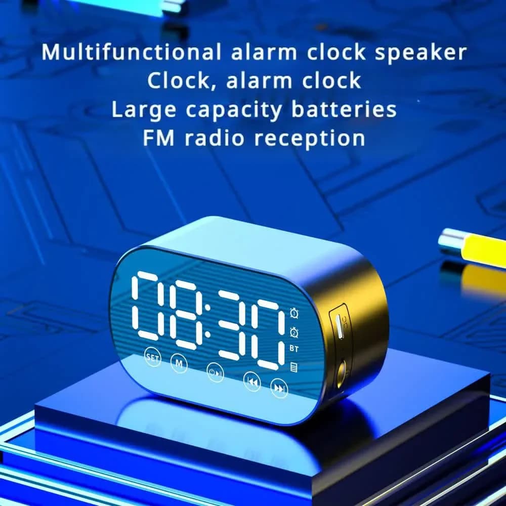 Carpbaba S15 Musica Plastica Portatile Senza Fili Bluetooth Altoparlante Sveglia Mini Carta Inserimento Orologio per bambini Regalo per bambini
