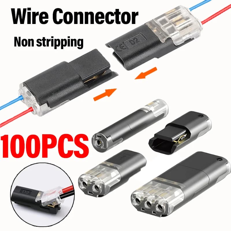 Connettore per cavo elettrico Spellazione gratuita Connettori per cavi rapidi Interconnessione a doppia linea Connettore terminale automobilistico staccabile