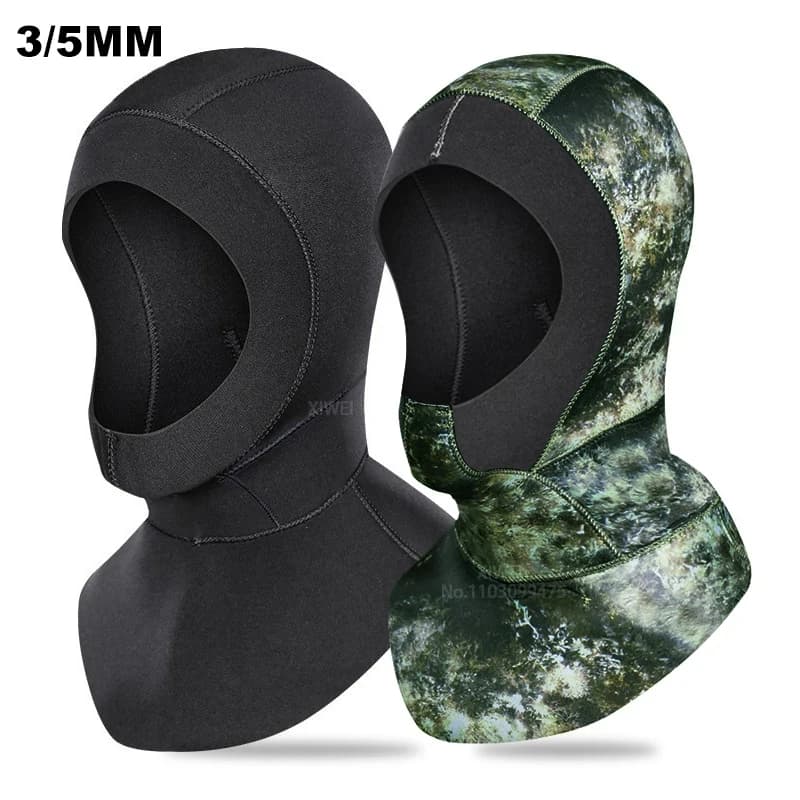 5mm/3mm Neoprene Cuffia da nuoto Cappuccio da sub Snorkel Cappello da sub Kitesurf Windsurf Cappello da surf Subacqueo Pesca subacquea Attrezzatura subacquea