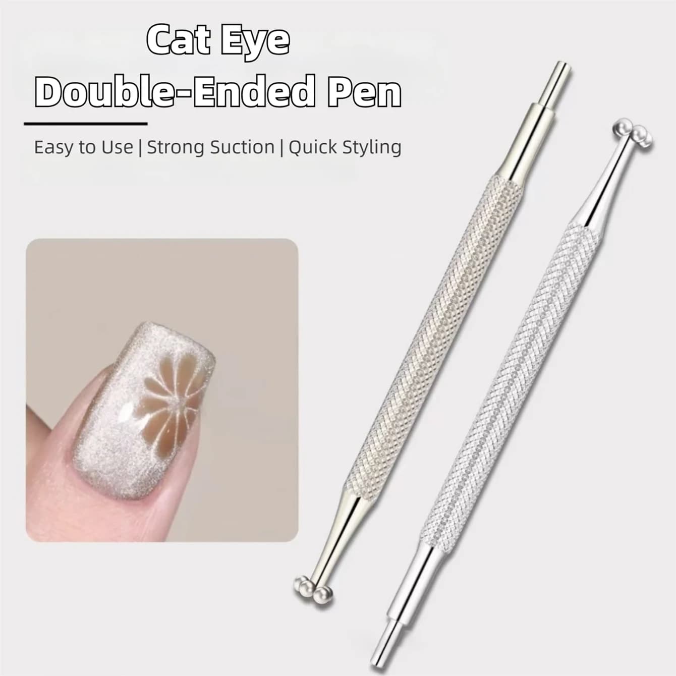 2026 New Gold Silver 2-in-1 Cat Eye Magnetic Nail Art Strong Magnetic Cat Eye Magnet Nail Supplies
