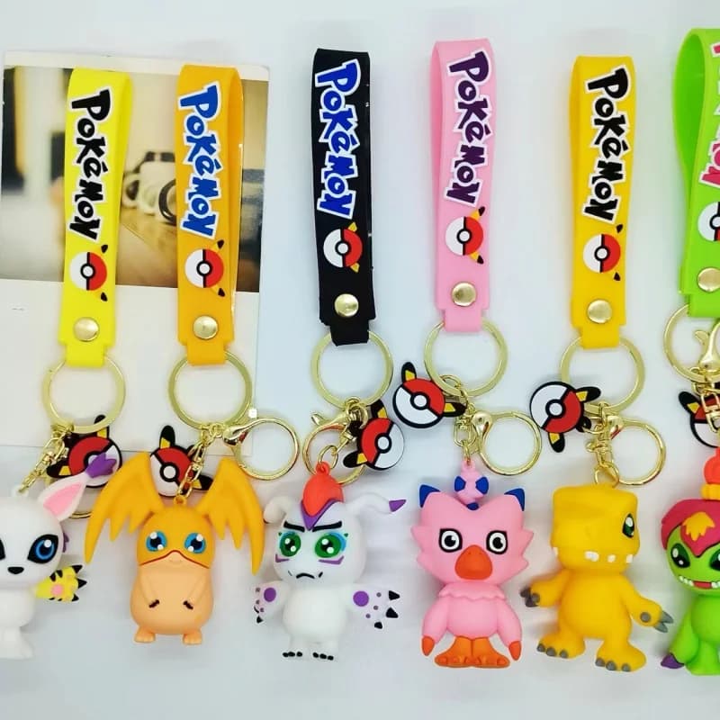 Digimon Keychain, 3D Model Keychain, Anime Digital Monster Keyring, Backpack Pendant, Car Key Storage Accessory, Gift