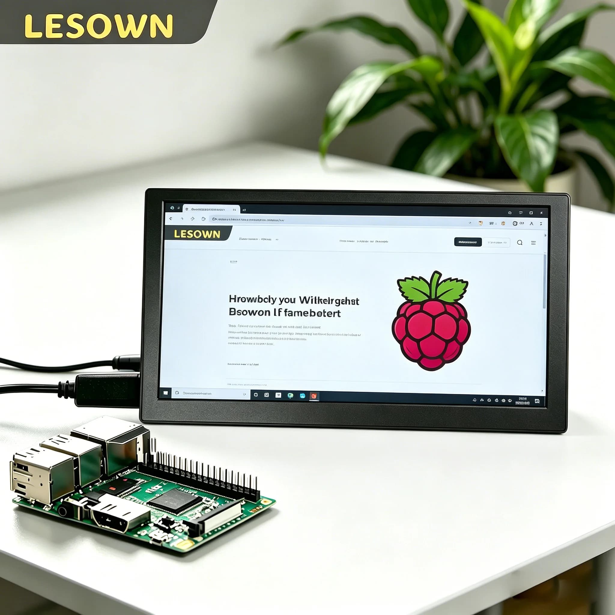 LESOWN Monitor Secondario Ultra Sottile da 7 Pollici, Schermo Ausiliario LCD IPS 1024x600, Monitor Compatto per PC e Raspberry Pi