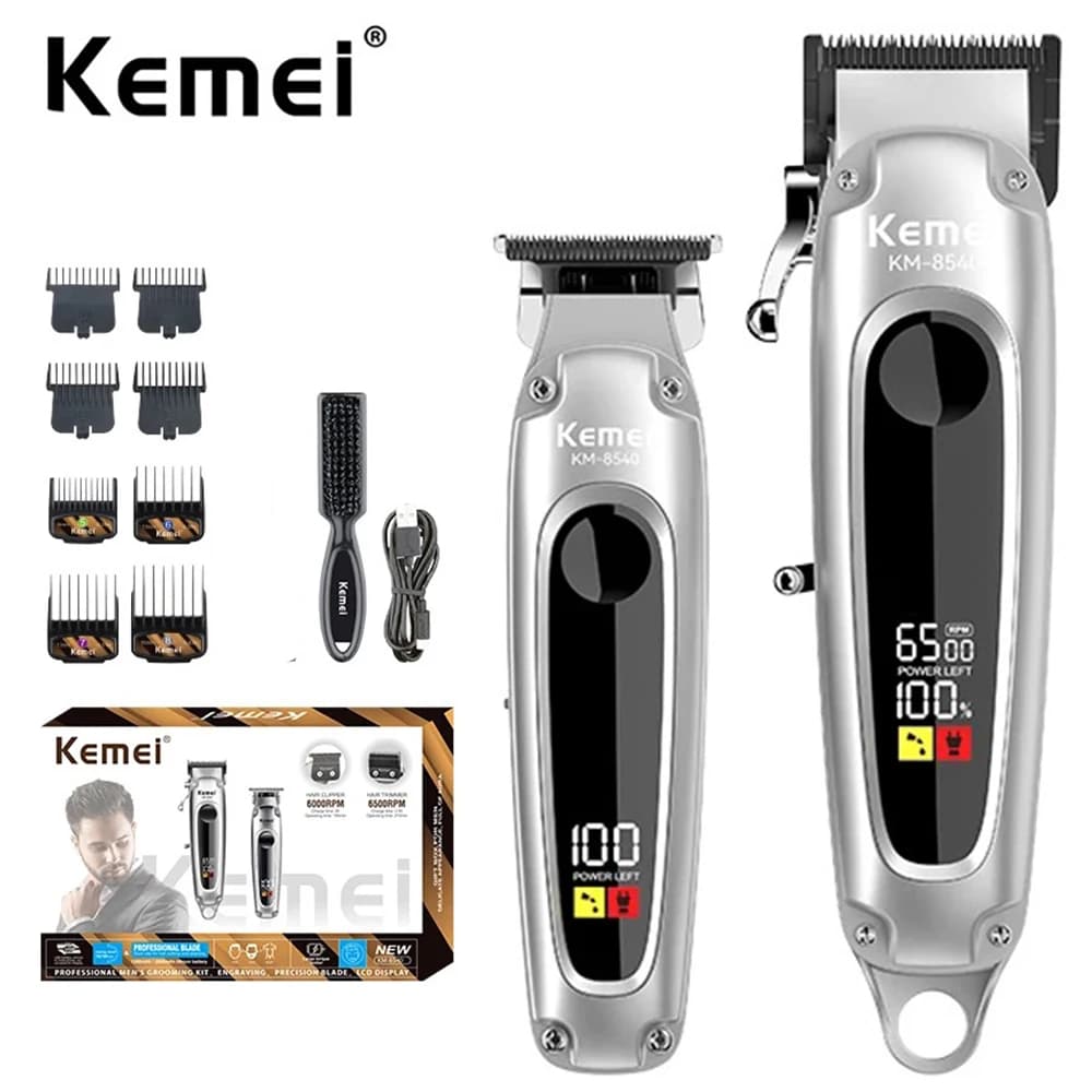 Kemei set of wireless electric haircuts, professional haircuts for man, rechargeable haircut machine.