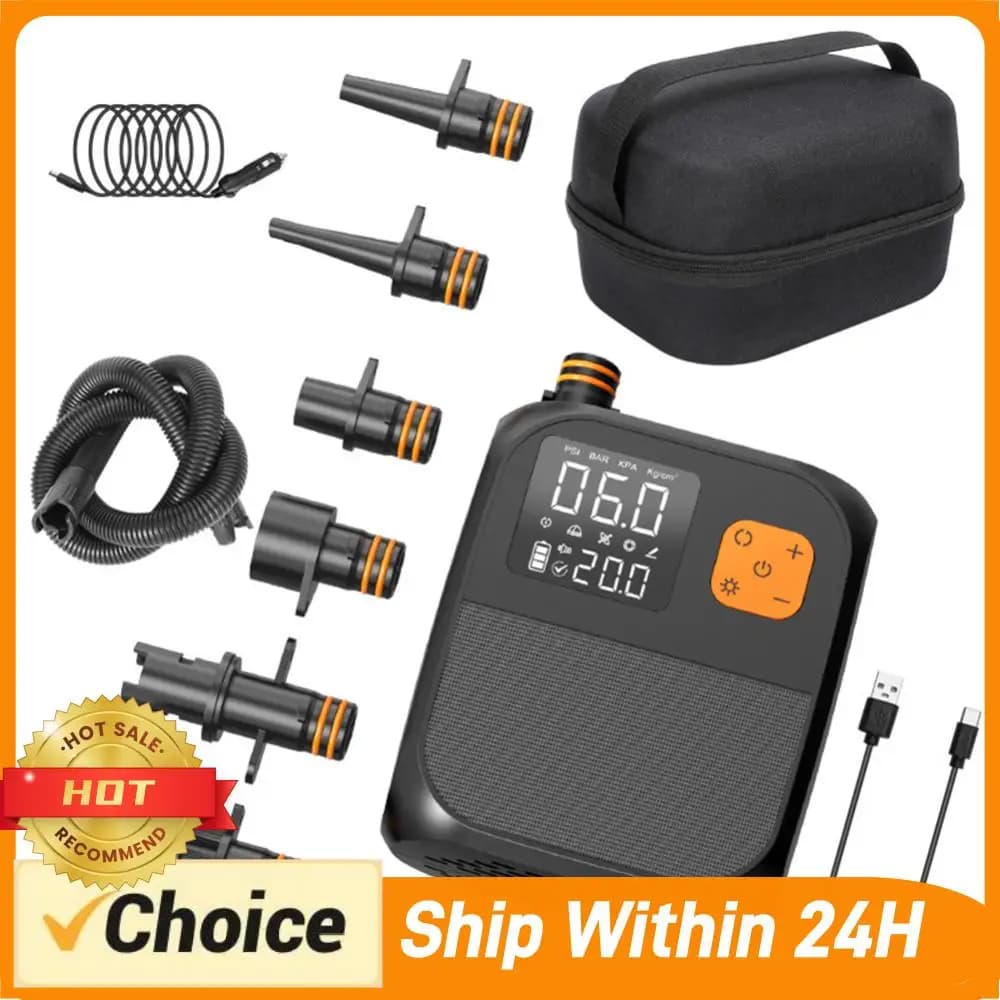 Accessori per SUP: Compressore d'Aria Portatile ad Alta Pressione 20PSI, Pompa Elettrica per Stand Up Paddle, Kayak e Ali da Kitesurf