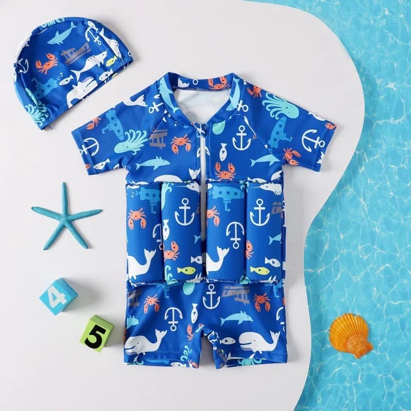 Floating swimsuit for children, whole, fast drying, for beach, for boys and girls