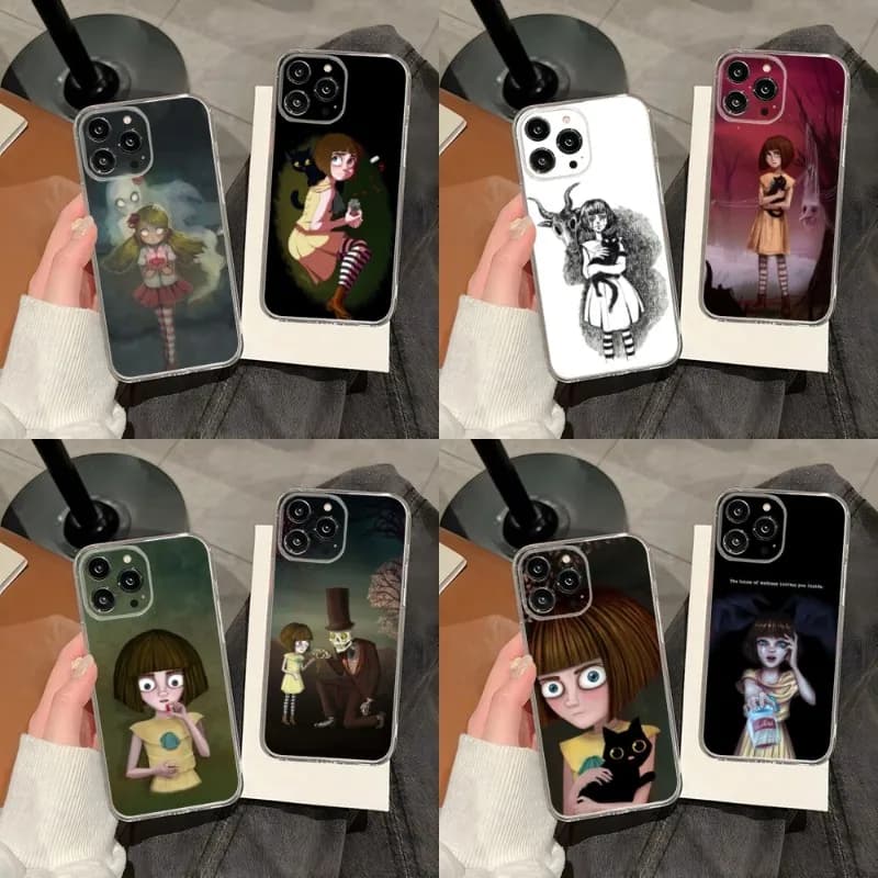 Game Fran Bow Phone Case per Iphone 15 14 Pro 13 Mini 11 12 Max Xr X Xs 7 8 Plus 6 Cover in Silicone trasparente
