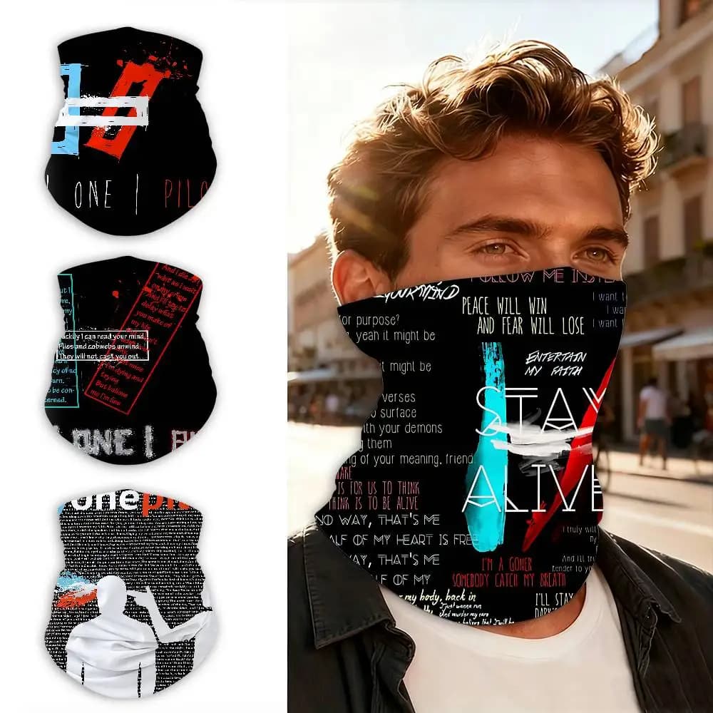 Band T-Twenty O-One P-Pilots Scarf Breathable Face Mask Neck Gaiter for Outdoor Sports Ski Riding