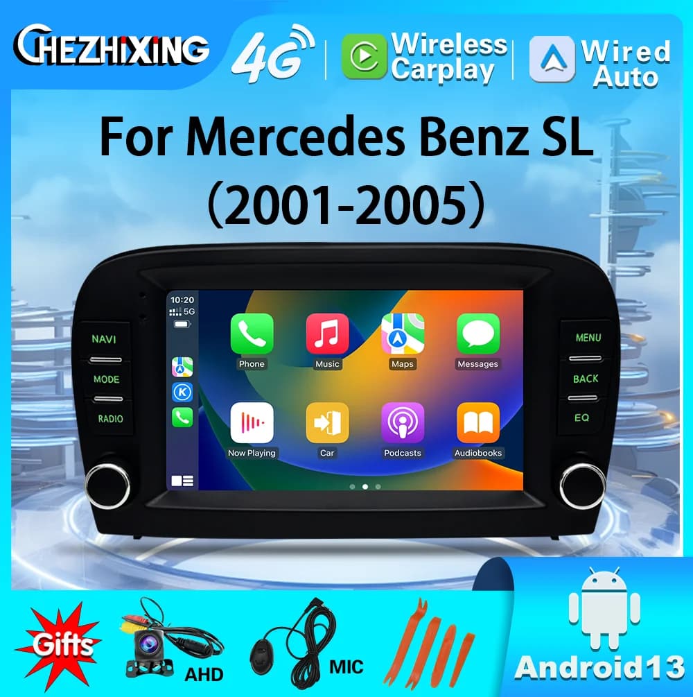 8 + 128 7 pollici Android 13 autoradio lettore multimediale per Mercedes Benz SL 2001-2005 2Din Carplay navigazione Stereo muslimah