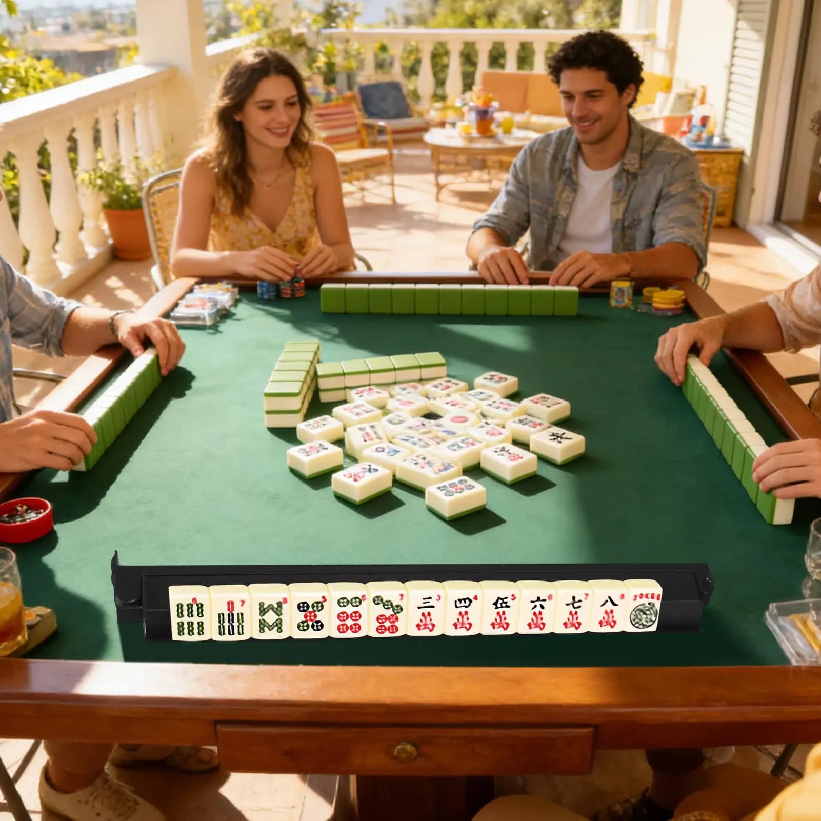 Supporto e spostatore per tessere Mahjong e Domino, organizer per giochi, per casa, viaggi, club, vacanze e feste