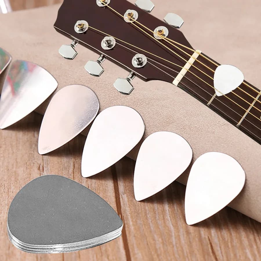 10/20 pz. Plettri per Chitarra in Acciaio Inossidabile, Paddle in Metallo per Strumenti a Corda, Basso, Ukulele, Accessori Musicali Universali XJM
