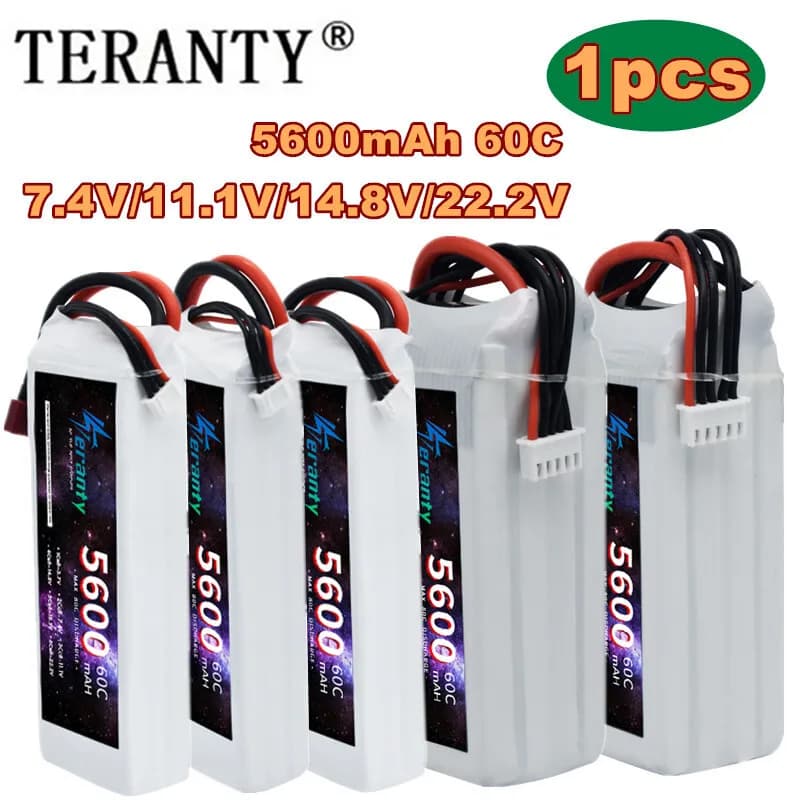 TERANTY 5600MAH 60C 2S 3S 4S 6S Lipo Batteria Per RC Elicottero Aereo Quadcopter Auto Aereo 7.4V 11.1V 14.8V 22.2V Batteria