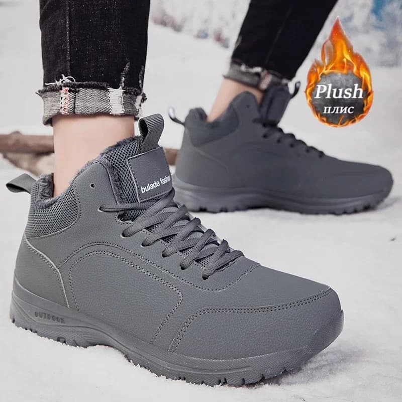 ELUVA Stivali invernali da uomo Stivali da neve termici da uomo Impermeabili antiscivolo Caldi scarpe da trekking in peluche Stivali da lavoro leggeri da esterno