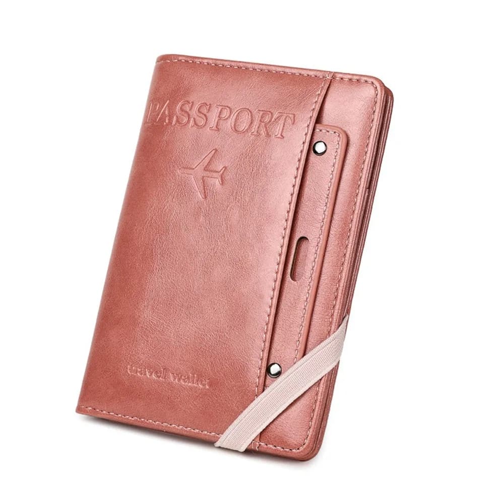 Portacarte in PU, Borsa per Passaporto, Custodia per Passaporto, Portabiglietti, Clip per Passaporto, Borsa Multifunzionale Antifurto RFID per Carte, da Uomo