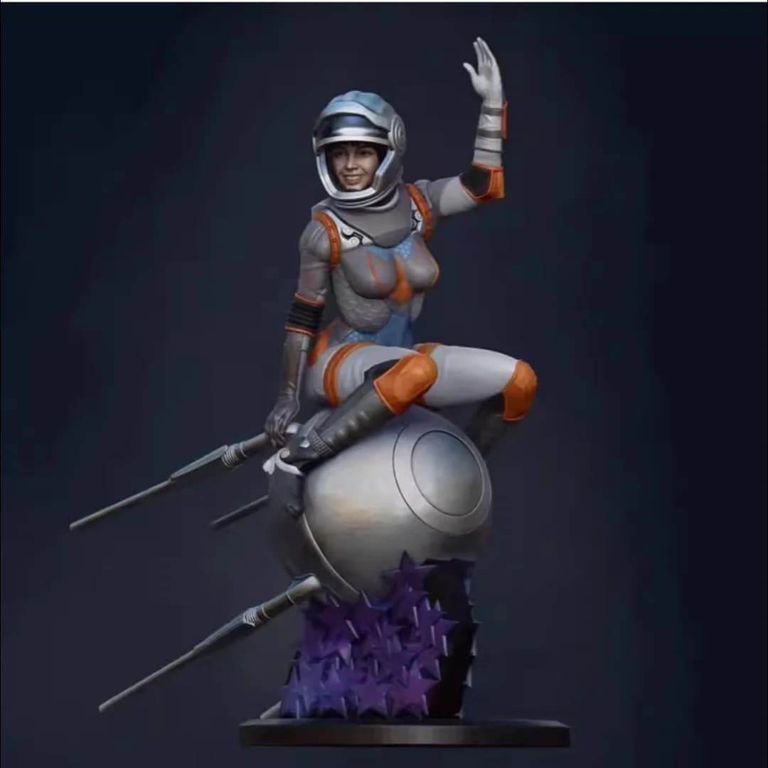 Kit modello in resina in scala 1/24, astronauta femminile, non assemblato e non verniciato, stampa 3D, giocattolo fai da te 825