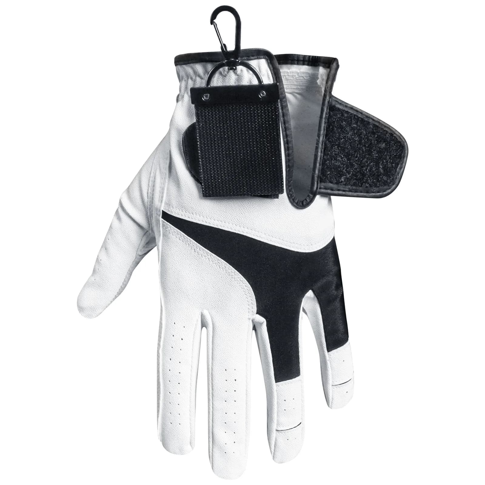 Supporto da appendere portatile per guanti da golf con clip per nastro magico che attacca a pantaloni da borsa include detergente per palline con testa di scheletro all'aperto
