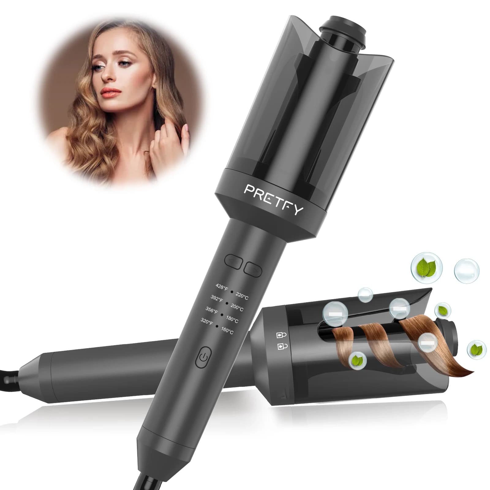 Auto Hair Curler Automatic Curling Iron with Rotate Left and Right Hair Curling Wand for Hair Styling Hair Curling Wand