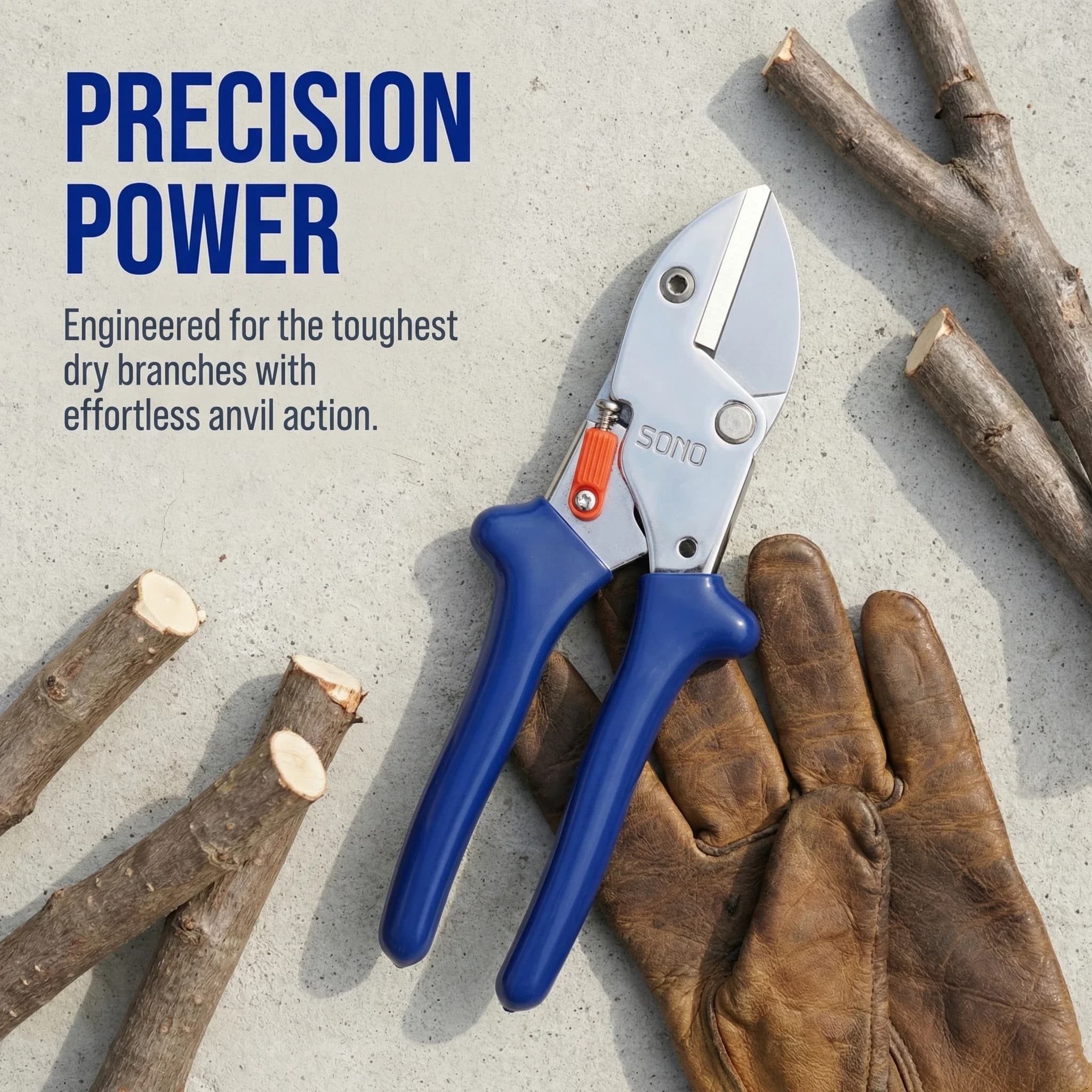 Anvil steel pruning scissors, garden shears, fruit tree scissors, powerful manual shears, garden accessories