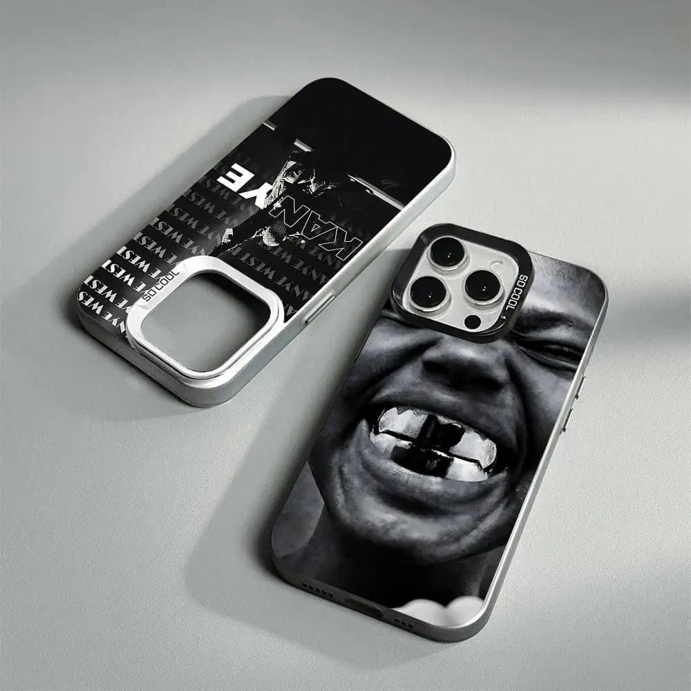 Cover per iPhone 17 16 15 14 11 12 13 Pro Max Pro Plus con stampa Bully Kanye West, colore argento