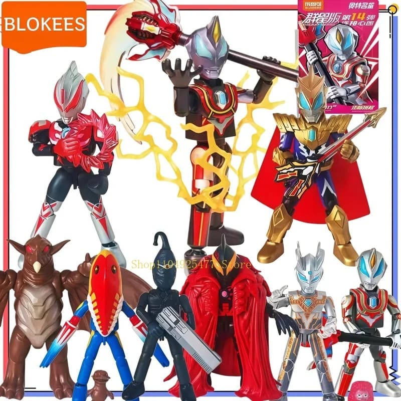 BLOKEES Ultraman Building Block Man Star Edition 14nd Hide Geed Assembly Boys and Girls DIY Puzzle Toy Desktop Decoration Gifts