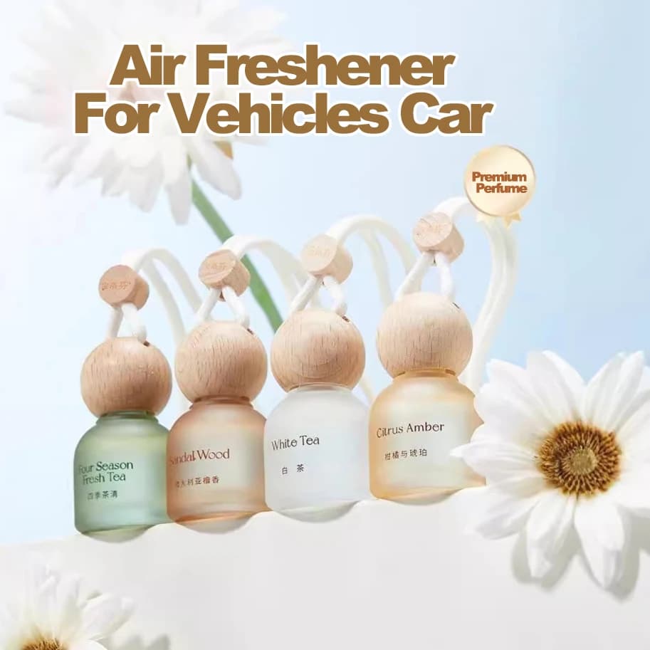 Car Air Freshener Beech Wood Hanging Ornament Vent Diffuser Fragrance Decor Fresh and Delicate Perfume with Long-lasting Scent