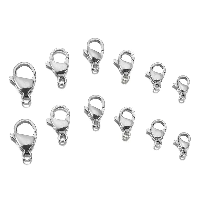 50 pcs/lot stainless steel musketeer hooks for bracelets necklace end chain bracelets diy jewelry connectors making materials