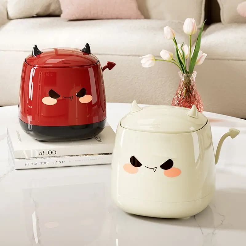 New Internet Celebrity Mini High Aesthetic Instagram Style Desktop Trash Can with Lid Bedroom Study Office Student Dormitory