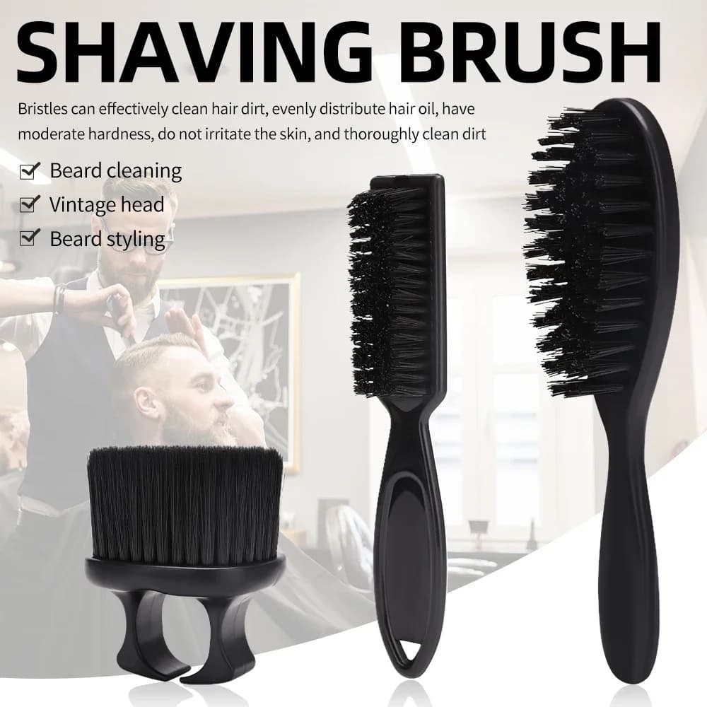 Set di spazzole per parrucchieri, spazzola per la pulizia dei capelli, spazzola per la rimozione della polvere dal collo, strumento professionale per lo styling, speciale per parrucche di capelli veri
