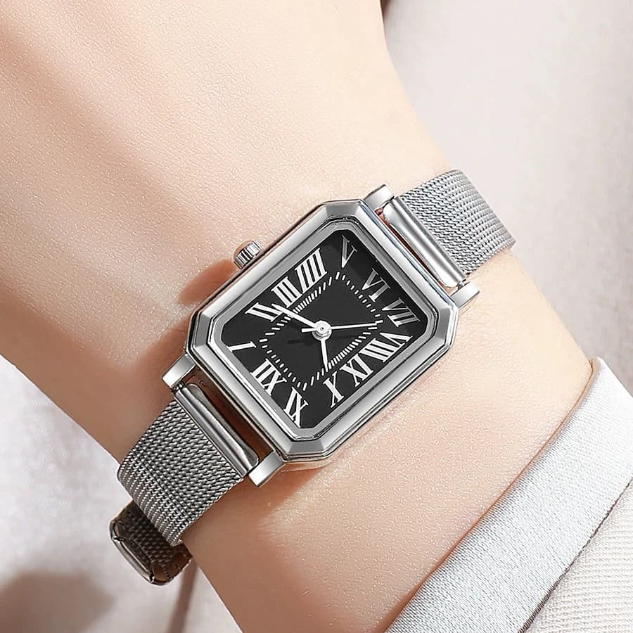 New Luxury Women's Watch Quartz Rectangular Quartz Watch Women's Watch Stainless Steel Watch For Gifts Reloj Mujer